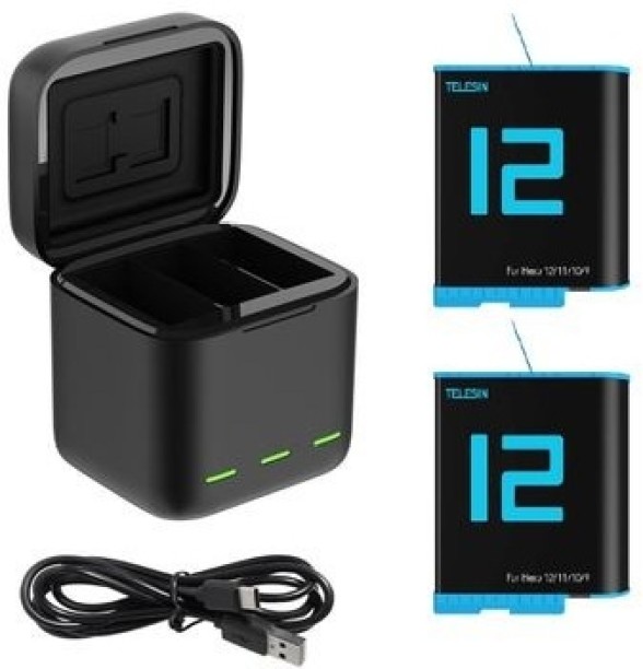 Telesin Triple Battery Charger Box for GoPro Hero 12 12 Camera Charger