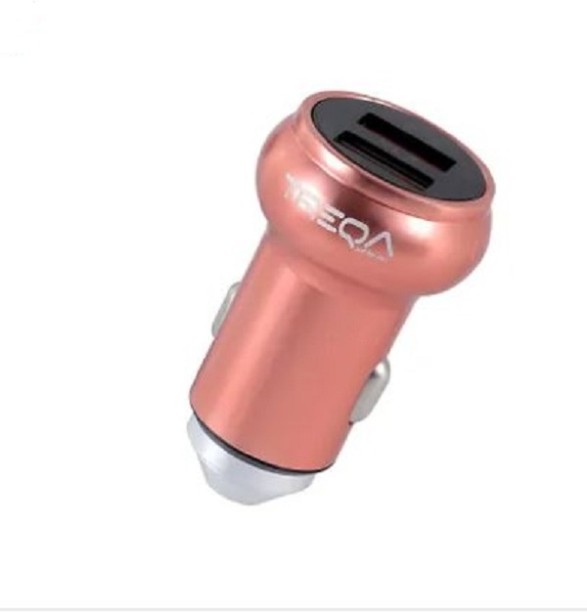 Treqa CC-313 Auto ID Dual USB Port Car Charger 5V 3.1A 3.1 A Multiport Mobile Charger with Detachable Cable