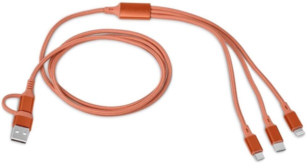 Serendipio Lancashire Fast Charge Multi-Cable, Burnt Orange - 2 Pack 3 A Multiport Mobile Charger