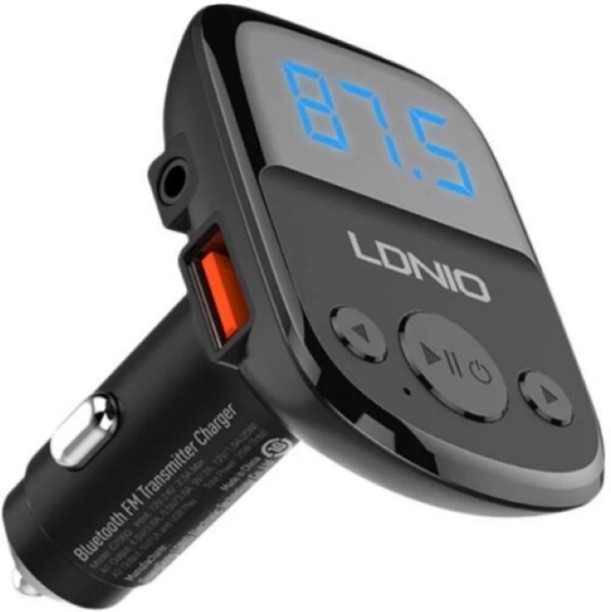 LDNIO BLUETOOTH FM TRANSMITTER Dual USB charger With Cable Qualcomm 3.0 Multiport Mobile Charger with Detachable Cable