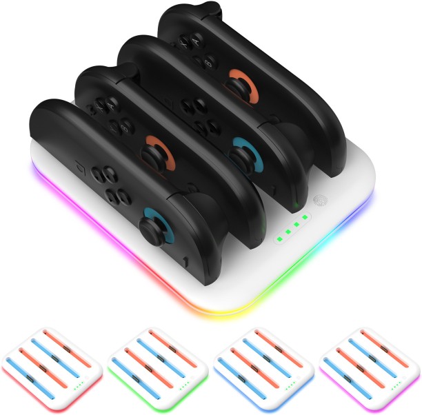marevic Pogriko Joycon Charging Dock for Nintendo Switch 2, Controller Charger Dock with LED Light, Fast Safe Charging Station Compatible with Switch 2 Joycons Adaptive Charging 5 A Multiport Gaming Charger with Detachable Cable