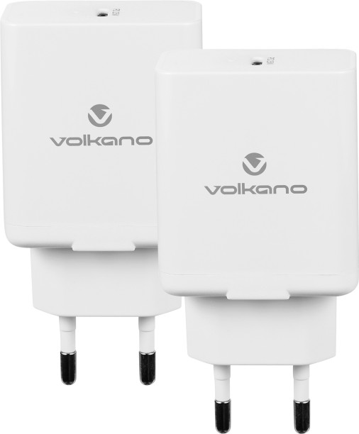 Volkano Potent Series 25w P.D. / PPS Wall - Bundle of 2 - White Quick Charge 2.5 A Mobile Charger