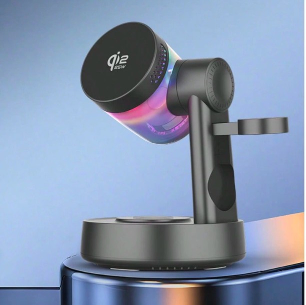 3 in 1 Charging Station Q12 Mobile Charger with Detachable Cable