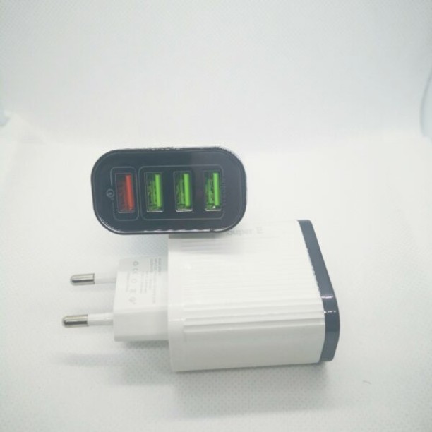 TREQA Super E 7A 4 Port USB Charger With Micro USB Cable Supercharge 7 A Multiport Mobile Charger with Detachable Cable