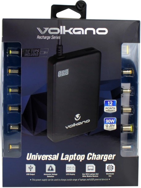Volkano Universal Laptop Charger Adaptive Charging 8 A Mobile Charger