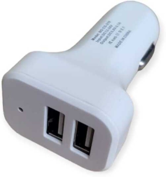 Treqa CS-219-IOS Dual Port USB Car Charger With Lightning USB Cable 3.1A 3.1 A Multiport Mobile Charger with Detachable Cable