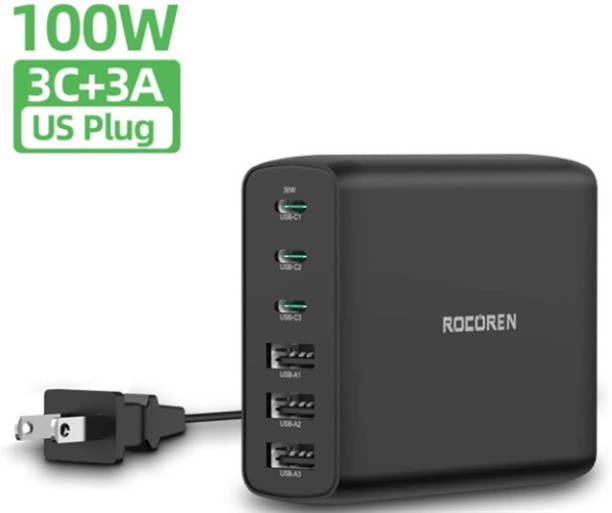 Gadgetgyz Rocoren 6 Adaptive Charging Multiport Mobile Charger