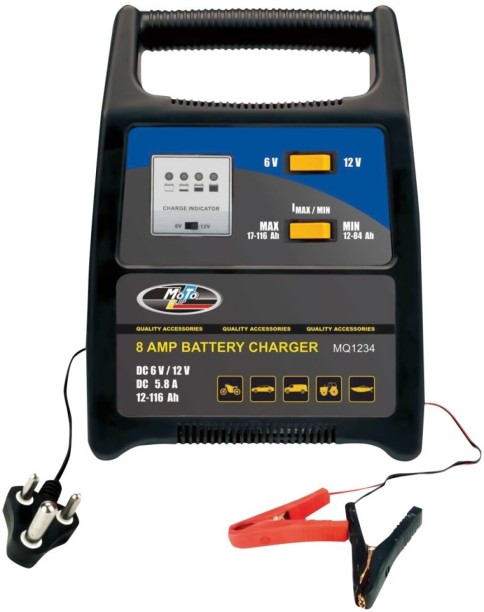 Moto-Quip 8Amp Battery Charger Adaptive Charging 8 A E-bike Charger with Detachable Cable
