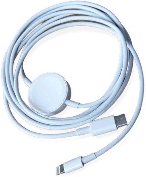 aerbos Type C To Iwatch Magnetic Wireless Charger+Lightning Cable Supercharge 5 A Smartwatch Charger with Detachable Cable