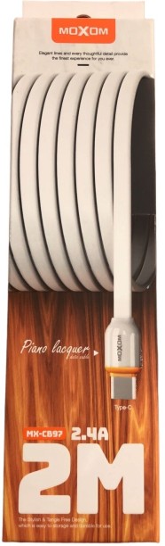 Moxom Cable - Type C whiteMX-CB97 2m Piano Lacqu Mobile Charger with Detachable Cable