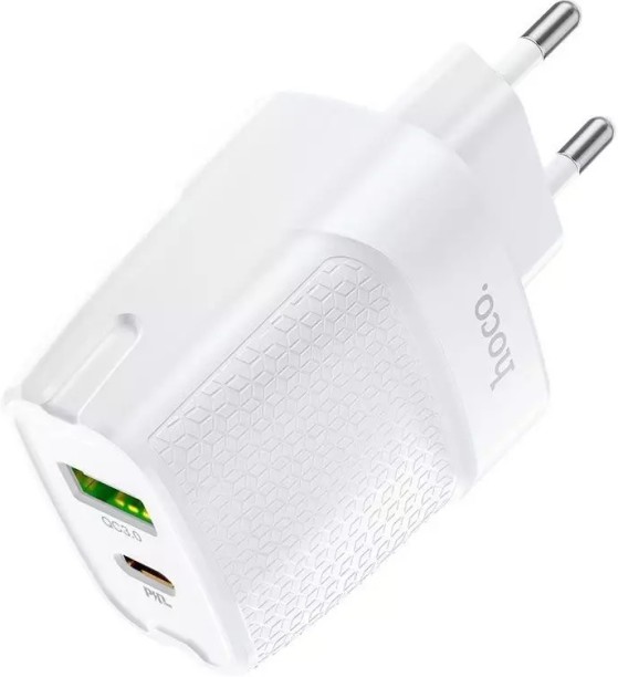 Hoco Dual-Port C85A PD QC3.0 20w Fast Charger PD 3 A Multiport Mobile Charger with Detachable Cable