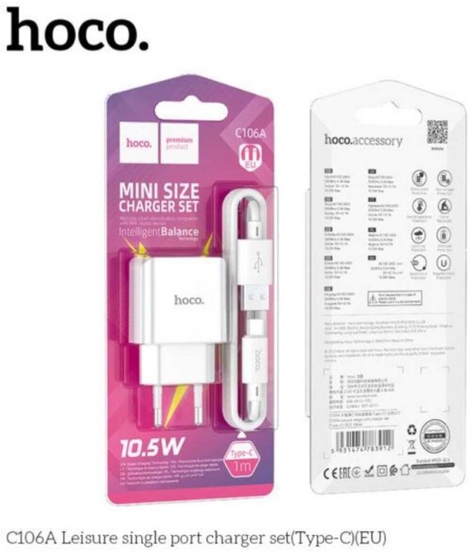 HOCO C106A 2.1 A Multiport Mobile Charger with Detachable Cable