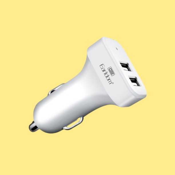 Earldom ES-131 - 2 USB Car Charger - White PD 2.4 A Multiport Mobile Charger