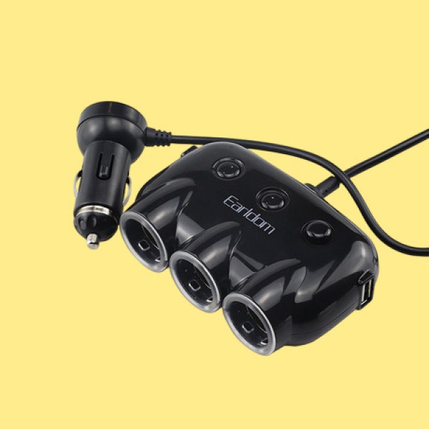 Earldom 3-Socket Earldom Car Charger ET-CS1 Quick Charge 3.1 A Multiport Mobile Charger