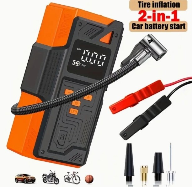 Amity Consulting Group 5-in-1 Multifunctional Inflator Starter Battery Jumper Kit