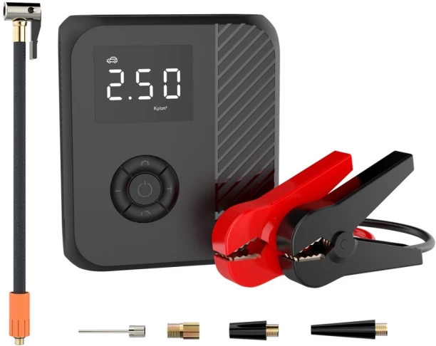 Rizzen 12000mAh Jump Starter & Air Pump with Powerbank 15 inch Battery Jumper Starter Plastic For Car