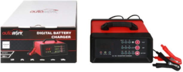 Autoworx Digital Battery Charger 6V/12V Battery Jumper Cable