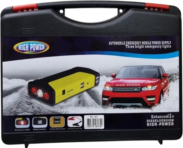 High Power Portable Car Jump Starter Kit and Power Bank. Battery Jumper Kit