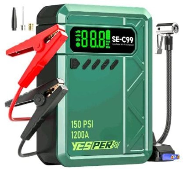 Prime Mart Multi-Function Car Jump Starter with Air Compressor Battery Jumper Starter
