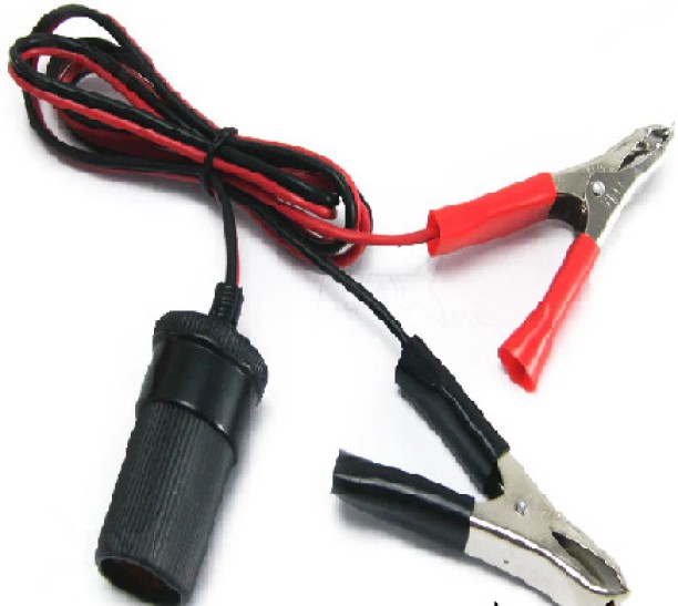 Car Battery Booster Clip-on Cigarette Lighter Socket Power Adapter Cigarette Lighter Socket Power Adaptive Battery Jumper Cable