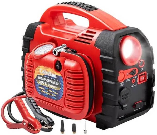 Perfect Dealz Rechargeable Portable Car Battery Starter With Air Compressor Battery Jumper Starter