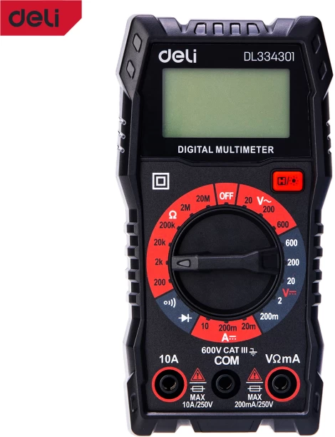 Deli Digital Multimeter Digital Battery Tester