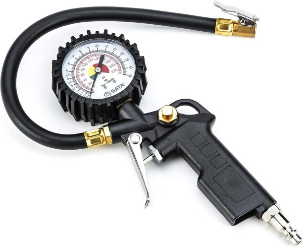 Loznron Tire Inflator Deflator Air Pressure Gauge with Rubber Hose Battery Vent Tube