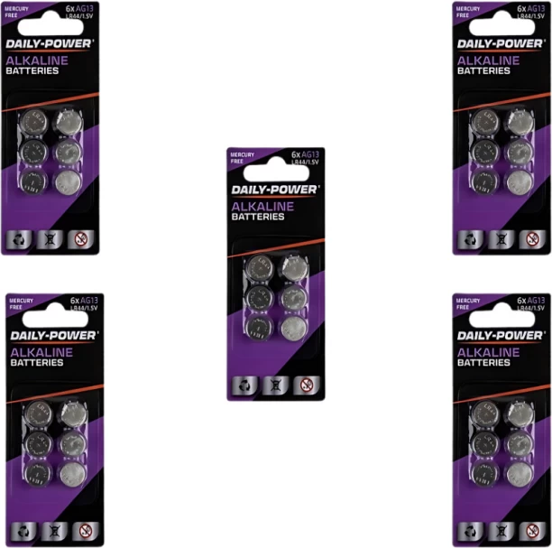 AZ Décor Batteries Button Ag-13 / Lr44 Card-Of-6 Alkaline  Battery
