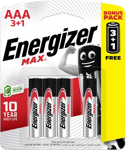 Energizer Battery Max Aaa 3 + 1 Free 4 Pack Alkaline  Battery