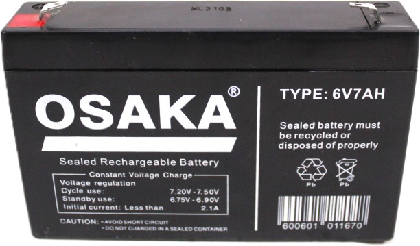 OSAKA 6V 7AH Sealed Lead-Acid (SLA)  Battery