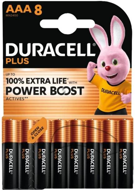 Duracell Plus AAA Power Boost 8 pack Alkaline  Battery
