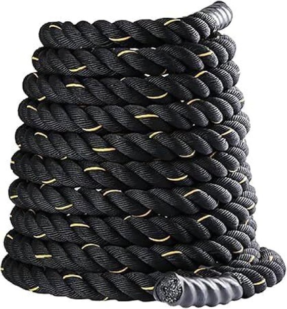 Jack Brown Heavy Battle Rope 9 Meter Battle Exercise Training Rope - Black & Yellow - 5 kg Battle Rope