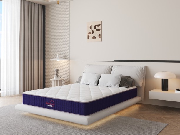 Rainbow Home Quincy Mattress,19CM Spring Mattress,Gel Memory Foam Mattress,Comfortable and Breathable Knitted Fabric Mattress,Suitable for all Bed Frames 19 cm Double Pocket Spring Mattress