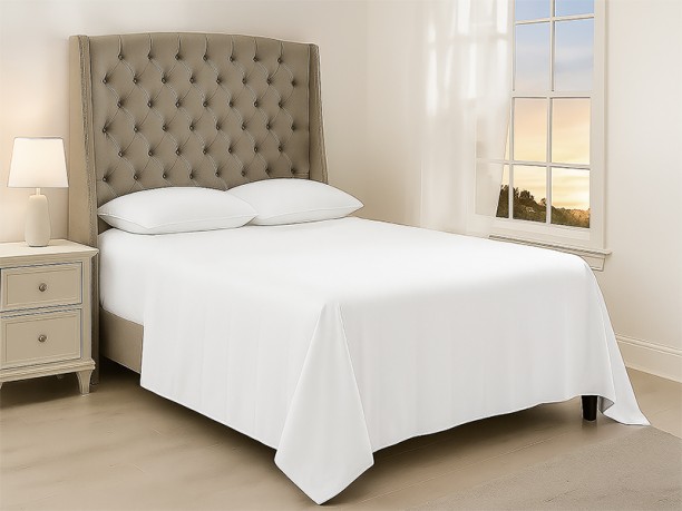 Simply Sleep Everyday Collection - 90GSM 90 TC Polyester Single Solid Flat Bedsheet Adults