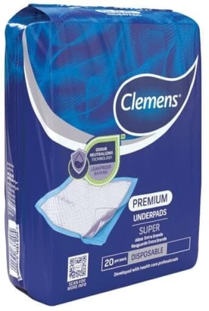 Clemens Disposable Linen Saver 60x90 0 TC PVC Single Text Print Flat Bedsheet Adults