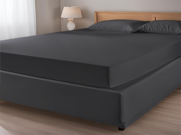 Simply Sleep Micro Fibre 90 GSM - Base Wrap 90 TC Polyester Queen Solid Fitted (Elastic) Bedsheet Adults