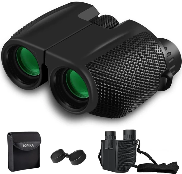Topika 12x25 Compact Binoculars for Adults & Kids, Large View, Low Light Binoculars