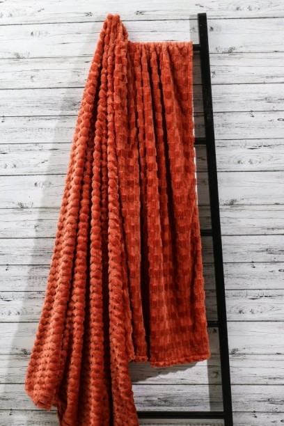 Generic (190 cm x 230 cm) Block Coral Fleece Blanket, 180x200cm (Fleece Blanket)