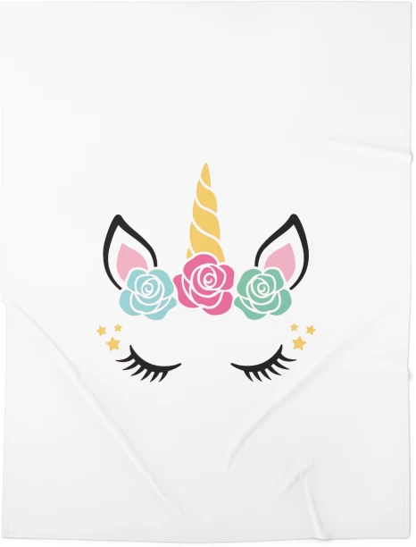 Isles Essentials (70 cm x 100 cm) Floral Unicorn (Fleece Blanket)