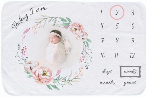 other (100 cm x 1 cm) Echo Baby Milestone Blanket Soft Plush Fleece Memory Blanket (Crib Baby Blanket)
