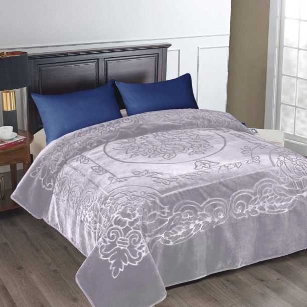 SMTE (200 cm x 220 cm) l - Luxury Mink Blanket 220x200cm - Warm Winter Fleece - Lilac Mist (Mink Blanket)