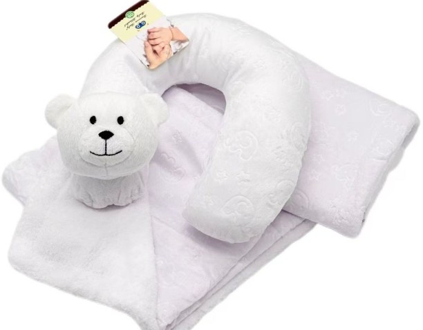 R AND E (80 cm x 100 cm) Belecoo 2in1 Baby Cotton Blanket With Bear Pillow Soft Cozy For Baby (Sherpa Blanket)