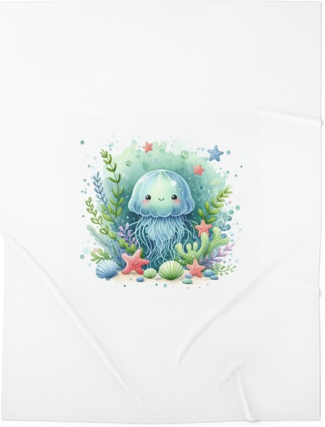 Isles Essentials (70 cm x 100 cm) Blue Jelly Fish (Fleece Blanket)