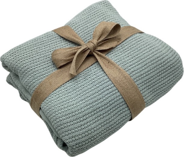 Simon Baker (180 cm x 230 cm) Cellular Blanket - Sage (Weighted Blanket)
