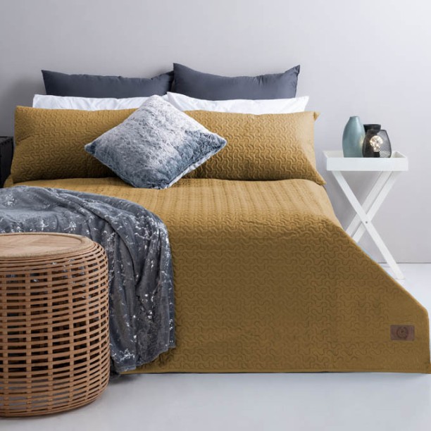 PIERRE CARDIN (240 cm x 240 cm) Le Intro – Silky Feel 90gsm Pinsonic Quilts – 240x240 - GOLD (Quilt)