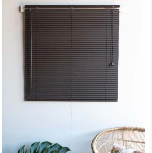 Chocolate Brown Blinds Cord Drawn Roller Blind