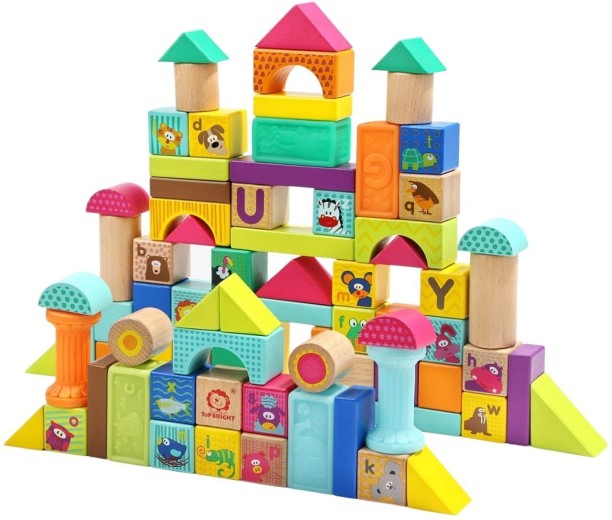 TopBright Animal Squeeze and Wooden Blocks Wooden Blocks