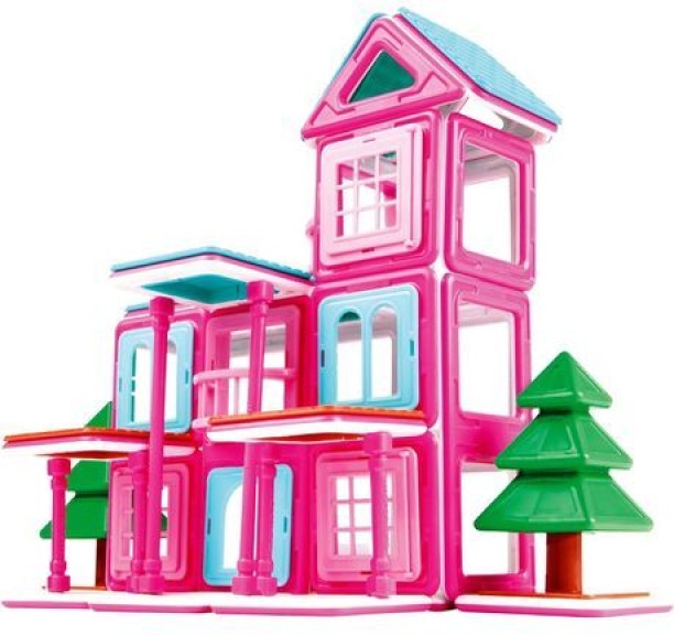 HEMCO Educational Magnetic Tiles House Building STEM Toy (B4856) Magnetic & Metallic Blocks