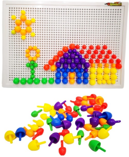 Umlozi Pin Art & Board Set - Creative Art Set - 110 Piece Houses & Buildings