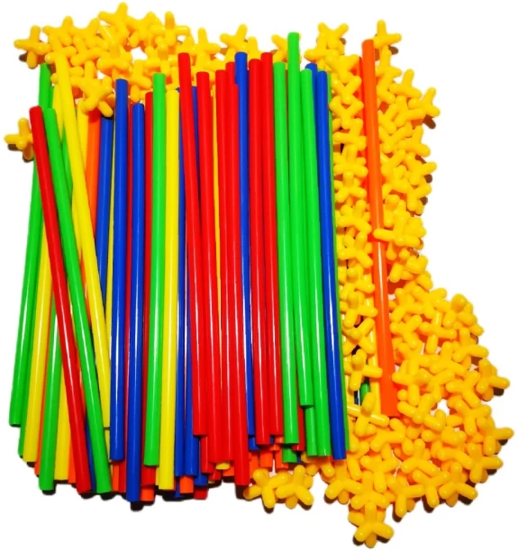 Umlozi Plastic Straws and Connectors Building Construction Set - 200 Pieces Houses & Buildings